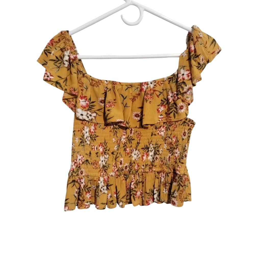 Y2K Sofi Angel Women's size L Smocked‎ Ruffle Grungecore Dainty Feminine Top